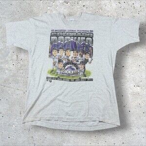 Vintage 1995 Colorado Rockies Salem Caricature T Shirt 90s MLB Single Stitch L